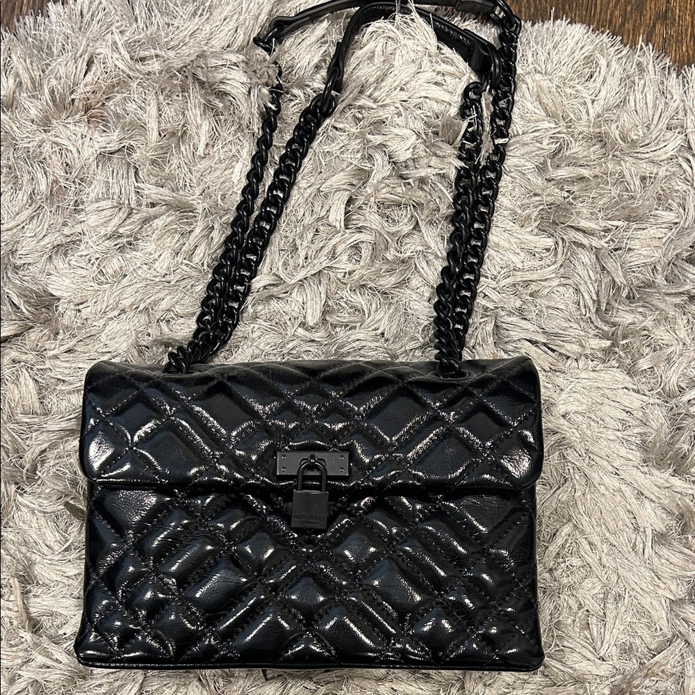 KURT GEIGER Black Quilted Chain crossbody